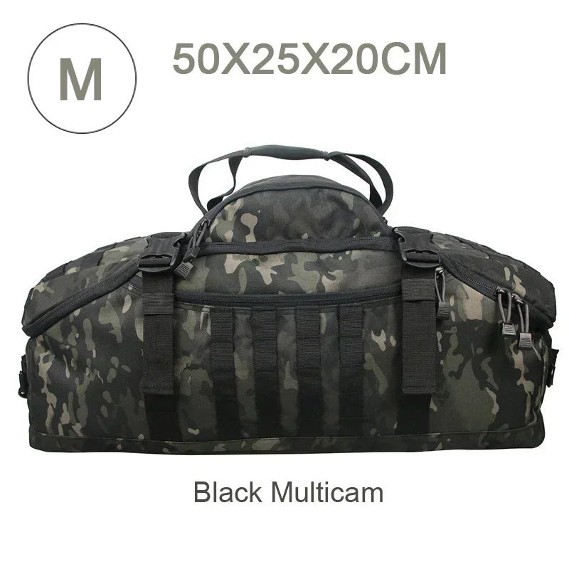 Large Tactical Duffel Bag and Backpack - TrailTrek Duffle-M-Black-State of Style