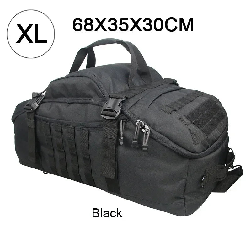 Large Tactical Duffel Bag and Backpack - TrailTrek Duffle-M-Black-State of Style