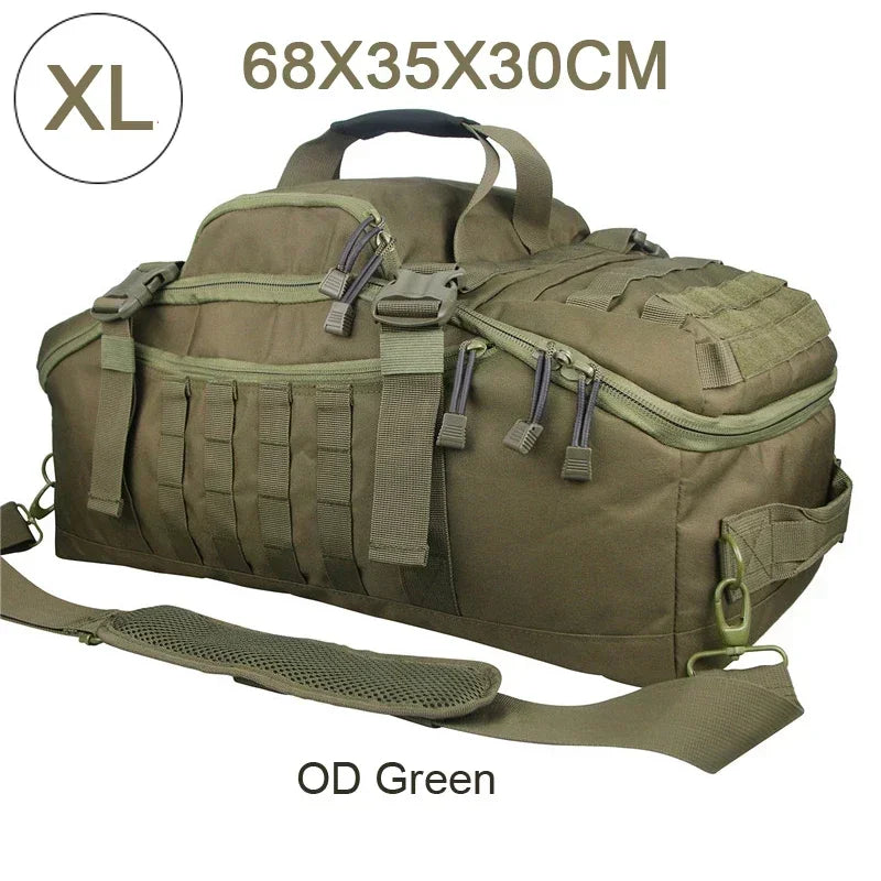 Large Tactical Duffel Bag and Backpack - TrailTrek Duffle-M-Black-State of Style