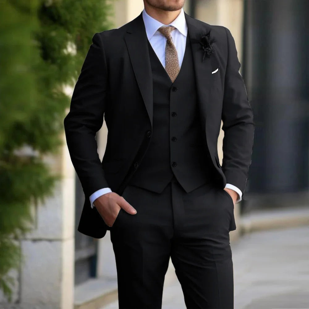 Layered 3-Piece Men's Suit - Weston-Black-XS-State of Style