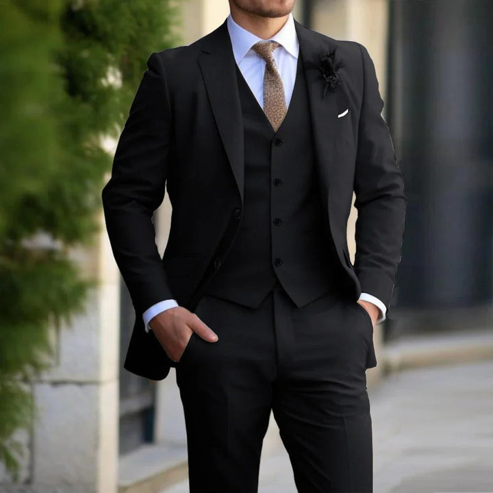 Layered 3-Piece Men's Suit - Weston-Black-XS-State of Style