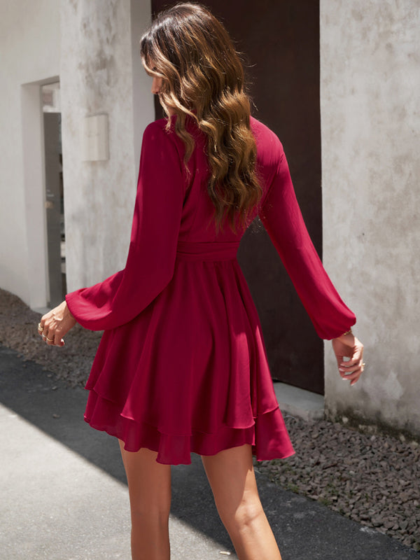 Layered Dress with Waistband - Lena-Pink-S-State of Style