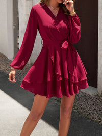 Layered Dress with Waistband - Lena-Pink-S-State of Style