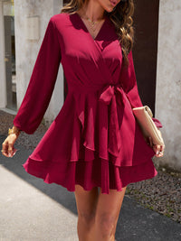 Layered Dress with Waistband - Lena-Pink-S-State of Style