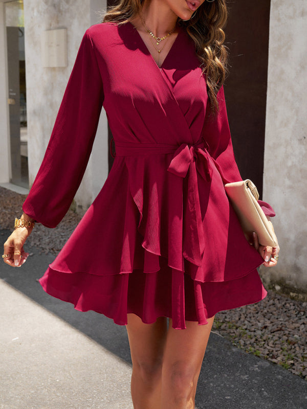 Layered Dress with Waistband - Lena-Pink-S-State of Style