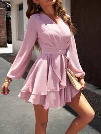 Layered Dress with Waistband - Lena-Pink-S-State of Style