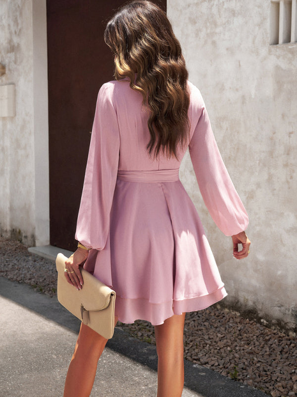 Layered Dress with Waistband - Lena-Pink-S-State of Style