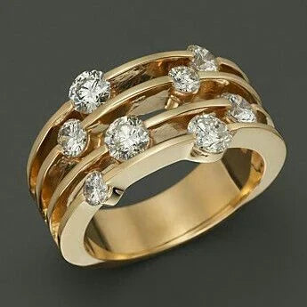 Layered Gold Ring with Zirconia - Aurélie-6-State of Style