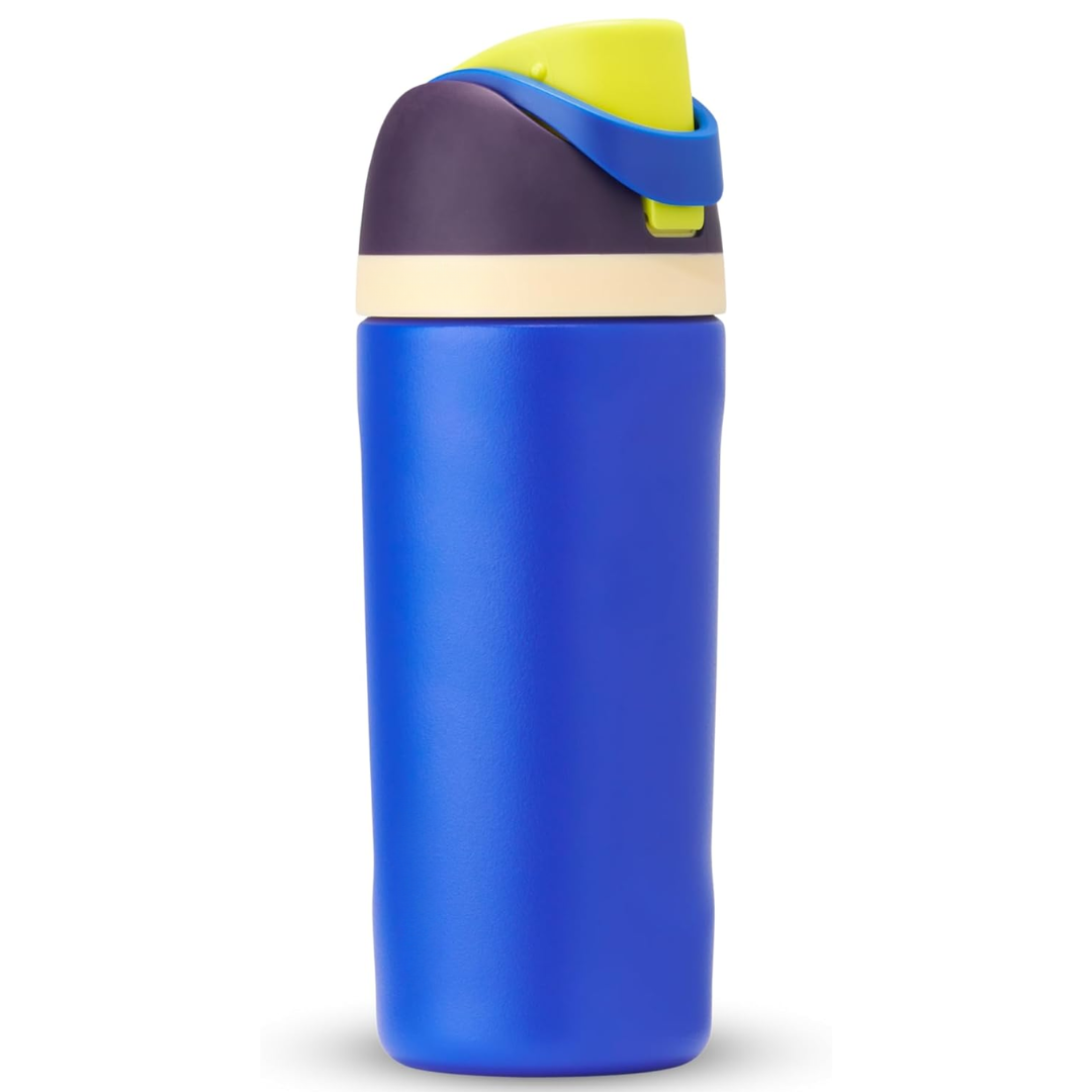 Leak-proof Insulated Stainless Steel Water Bottle with Straw - BPA-free-Blue-450 ml-State of Style