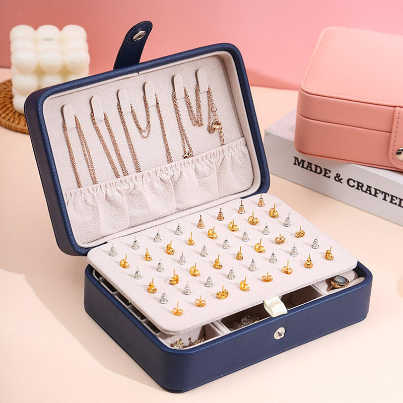 Leather Flip-Top Jewellery Box | Elegant Storage Solution-PINK-State of Style