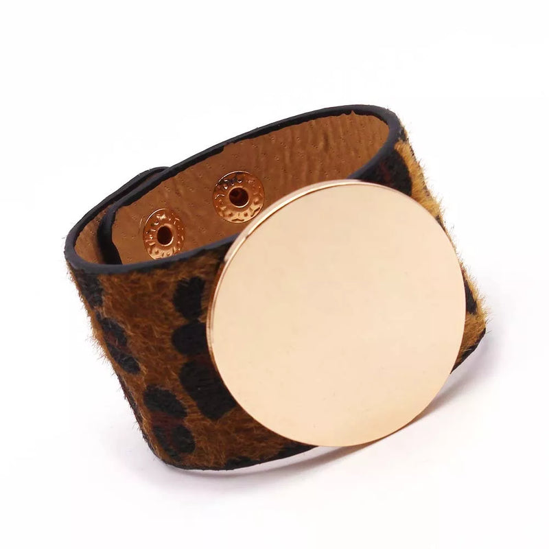 Leather Leopard Wrap Bracelet | Exquisite Handcrafted Accessory-CIRCLE DARK-State of Style