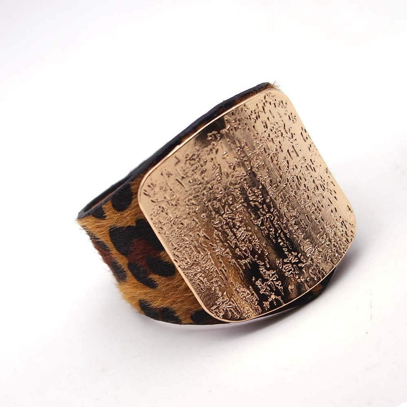 Leather Leopard Wrap Bracelet | Exquisite Handcrafted Accessory-SQUARE DARK-State of Style