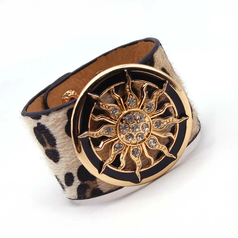 Leather Leopard Wrap Bracelet | Exquisite Handcrafted Accessory-SUN-State of Style