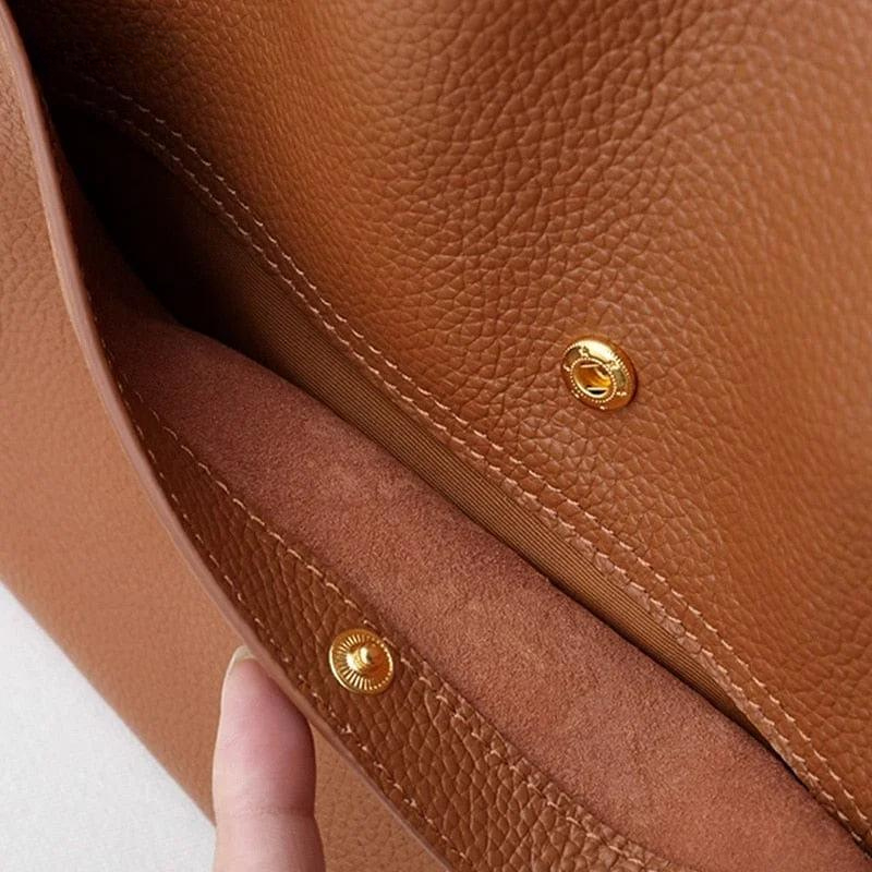 Leather Shoulder Bag - Aria-Brown-State of Style