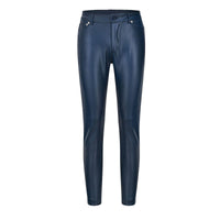 Leather stretch trousers with a high waist - Raffaela-Black-S-State of Style