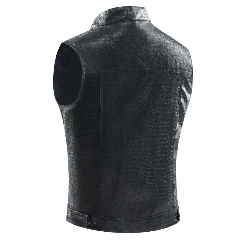 Leather Vest for Men - Viper-Black-S-State of Style