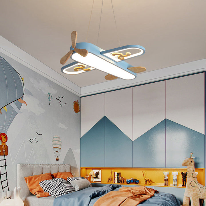 LED Airplane Kids Room Pendant Light – SkyFlyer-Warm-Blue-State of Style