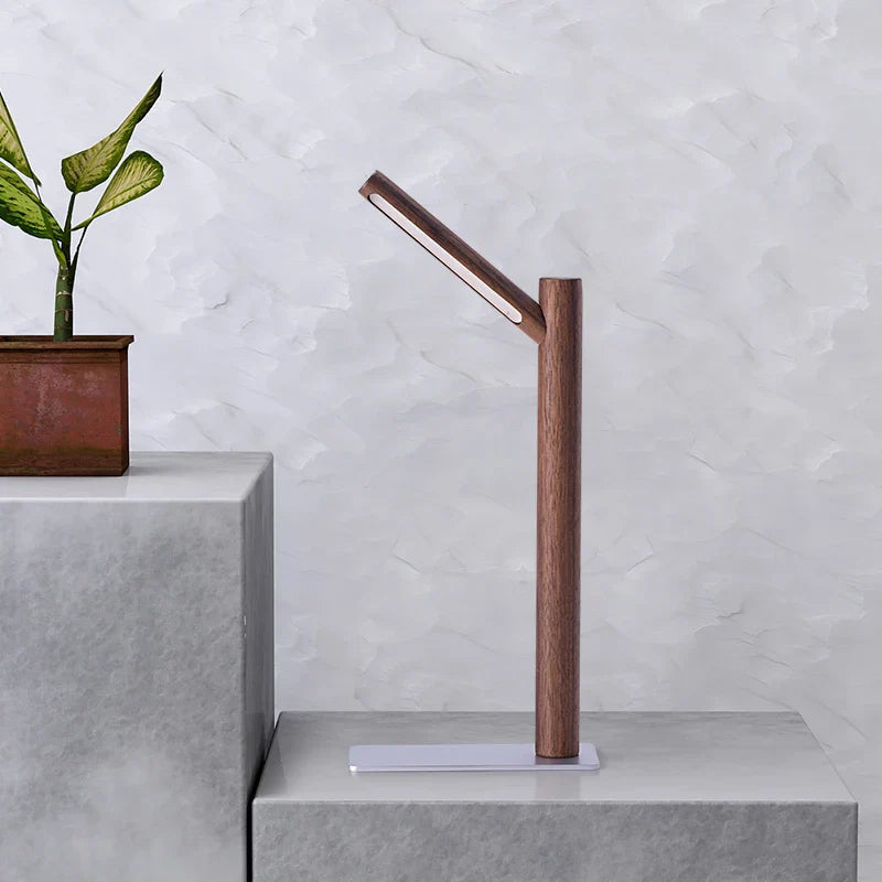 LED Desk Lamp with 360° Adjustable Head - Flexura-Walnut-State of Style