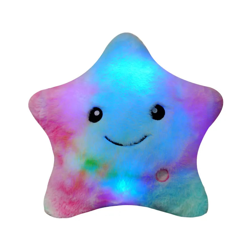 LED Lit Star Plush Pillow for Kids - StarGlow-25cm-Blue-State of Style