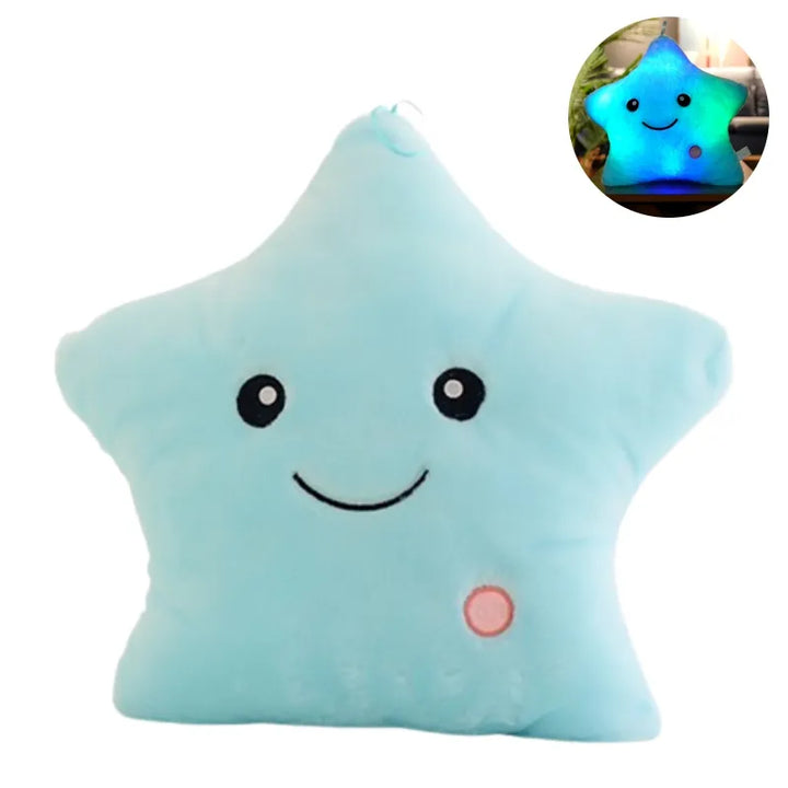 LED Lit Star Plush Pillow for Kids - StarGlow-25cm-Blue-State of Style