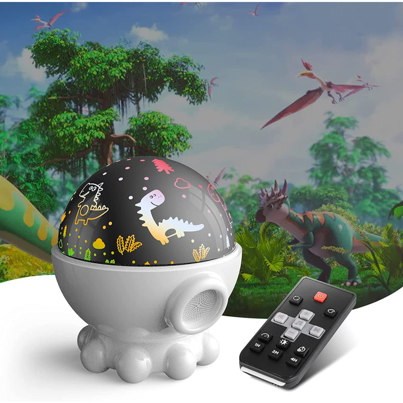 LED Night Light with Ocean & Starry Sky Projection + Music Function - DreamAura-White Dino-State of Style