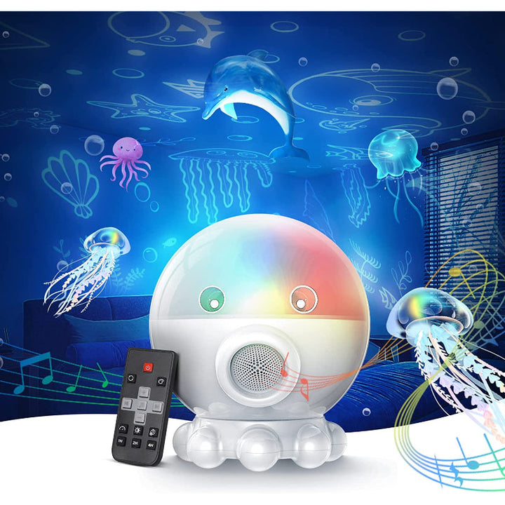 LED Night Light with Ocean & Starry Sky Projection + Music Function - DreamAura-White-State of Style