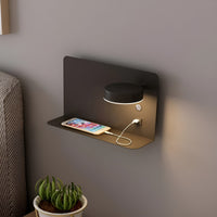 LED Wall Lamp with USB Charger and Switch - GlowPort-Black-State of Style