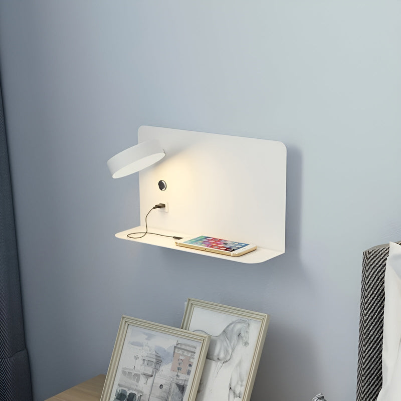 LED Wall Lamp with USB Charger and Switch - GlowPort-Black-State of Style