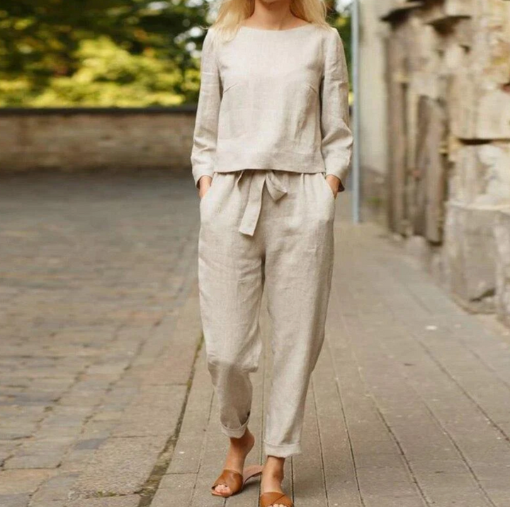 Lenora Linen Set | Spring & Summer Outfit | Comfortable & Stylish-Beige-M-State of Style