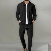 Leo - Casual Men's Set with Blazer and Classic Pants-Black-S-State of Style