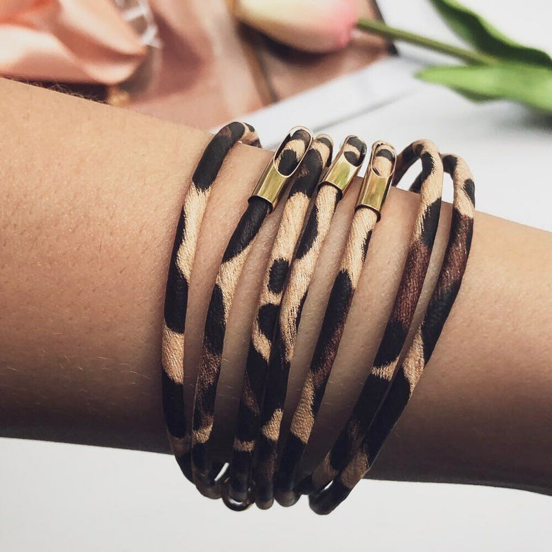 Leopard Leather Bracelet | Multi-Layer Fashion Jewellery-State of Style