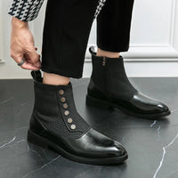 Levi Luxe Leather Men's Boots-Black-6-State of Style