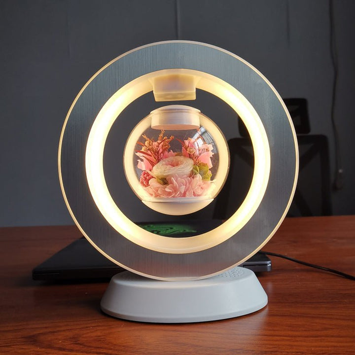 Levitation Flower with Magnetic Rotation – Floravia-Heart Pink Rose-No-State of Style