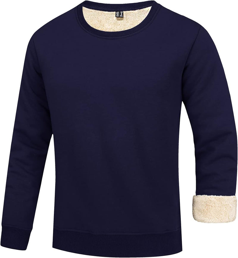 Liam Men's Fleece Sweatshirt-Navy Blue-S-State of Style