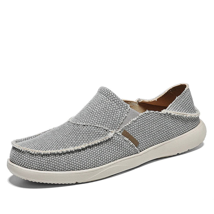 Light canvas slip-ons for men | Breathable summer espadrilles - Niko-Gray-6-State of Style