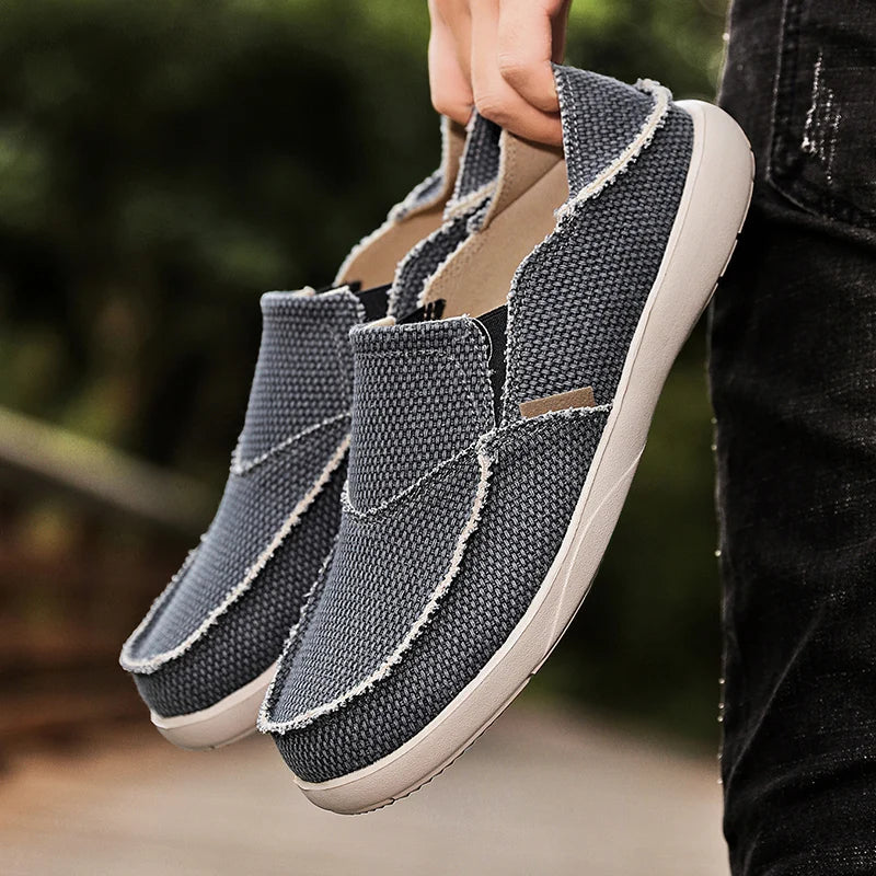 Light canvas slip-ons for men | Breathable summer espadrilles - Niko-Khaki-6-State of Style