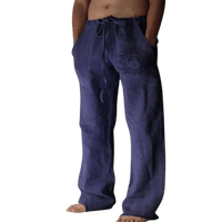 Light & comfortable men's summer trousers made of linen – Nilo-Blue-S-State of Style