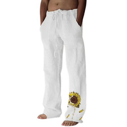 Light & comfortable men's summer trousers made of linen – Nilo-Green-S-State of Style