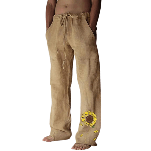 Light & comfortable men's summer trousers made of linen – Nilo-Green-S-State of Style