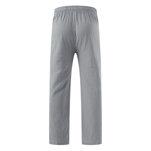 Light & comfortable men's summer trousers made of linen – Nilo-Green-S-State of Style