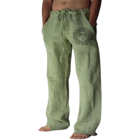 Light & comfortable men's summer trousers made of linen – Nilo-Green-S-State of Style