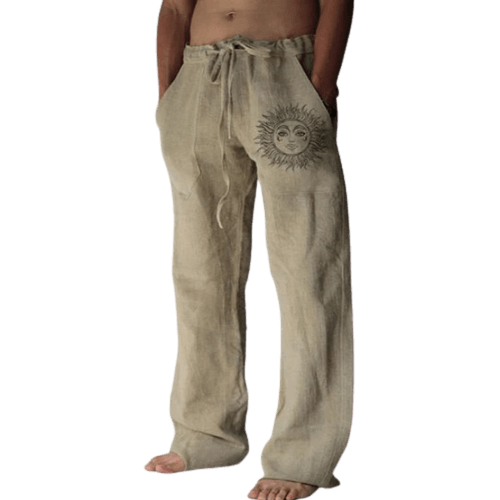 Light & comfortable men's summer trousers made of linen – Nilo-Khaki-S-State of Style