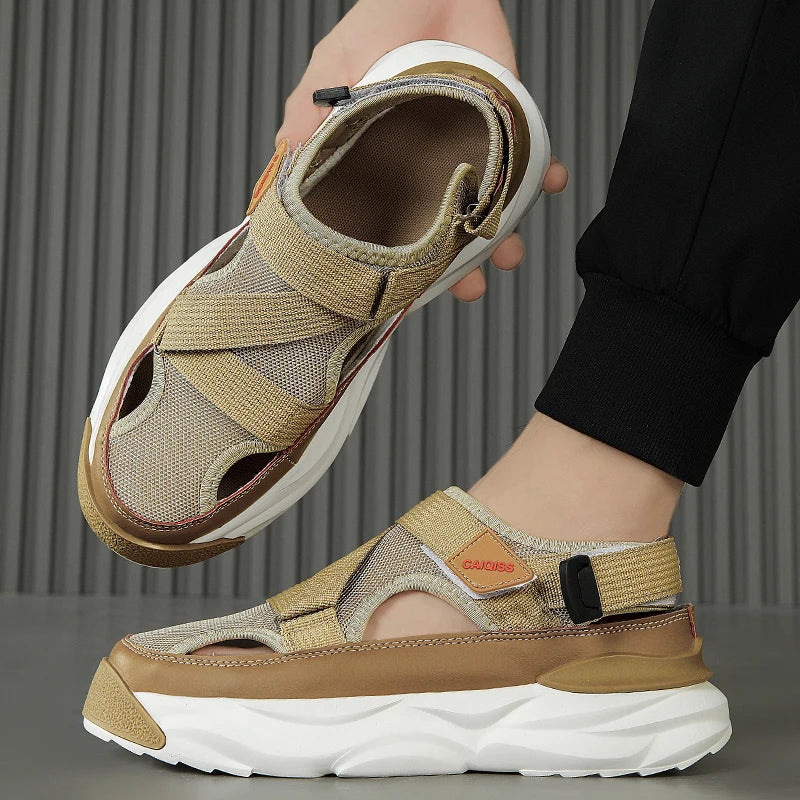 Light EVA summer slippers for women and men with designer look – Elian-Beige-3.5-State of Style