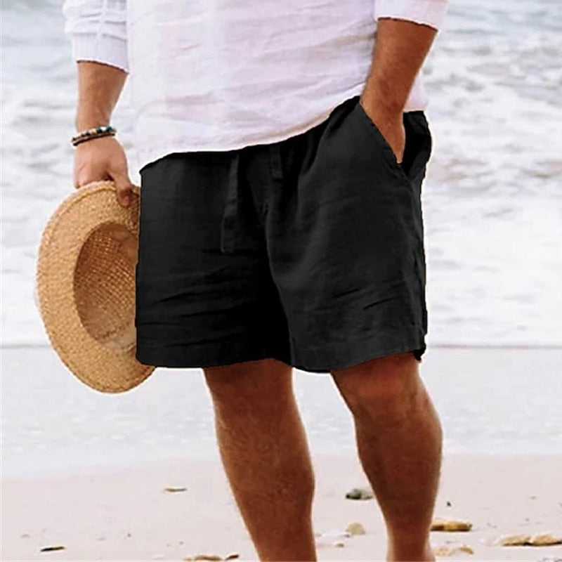 Light men's casual shorts with pockets and drawstring – Enzo-Black-S-State of Style