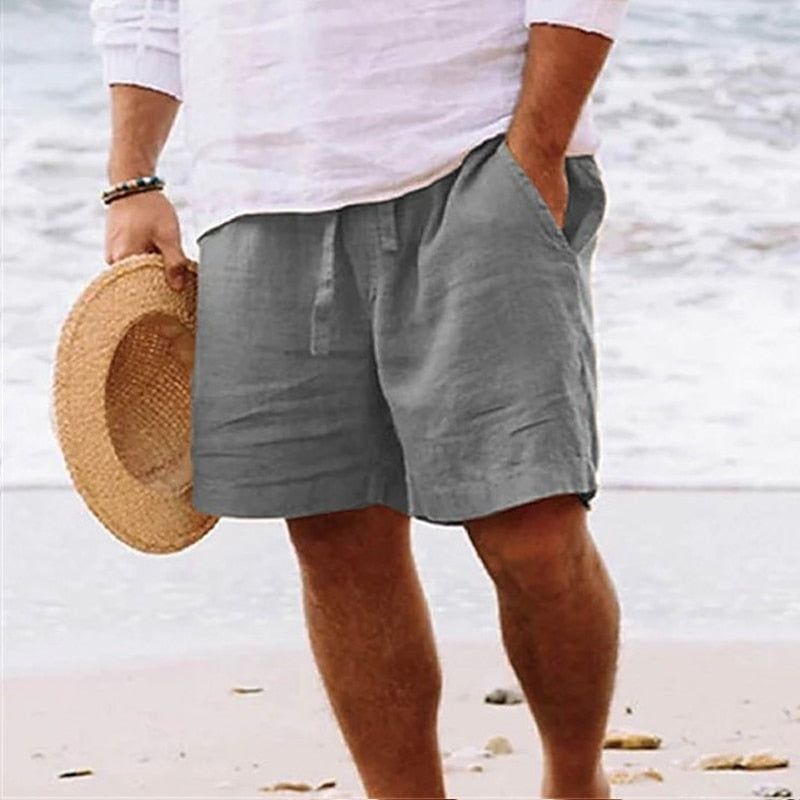 Light men's casual shorts with pockets and drawstring – Enzo-Gray-S-State of Style