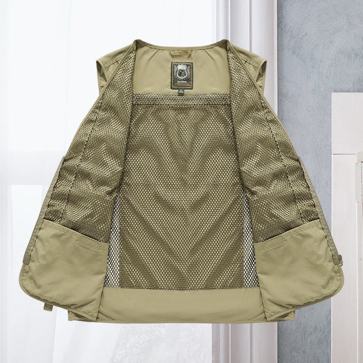Light men's outdoor vest – Viktor-Khaki-S-State of Style