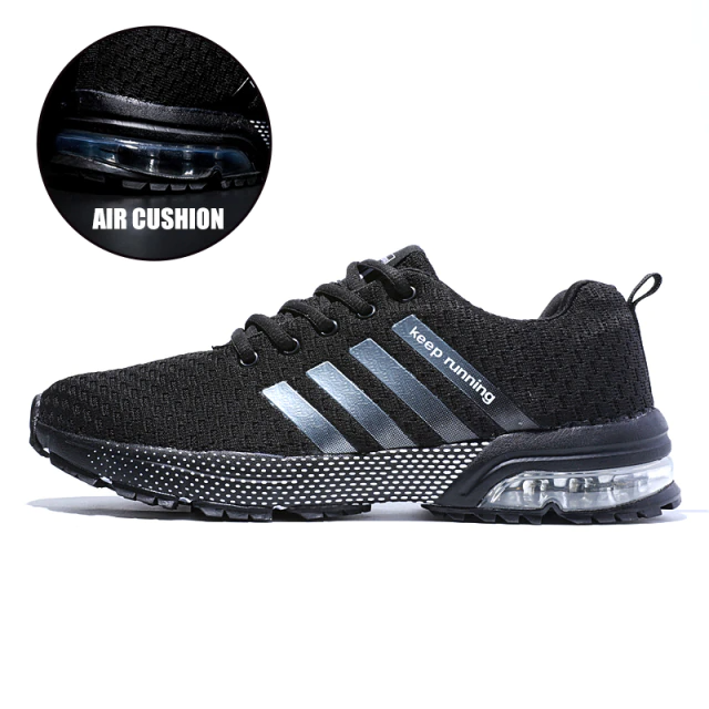 Light & Orthopaedic Comfort Sneakers with Cushioning – Movix Air-Black-3-State of Style