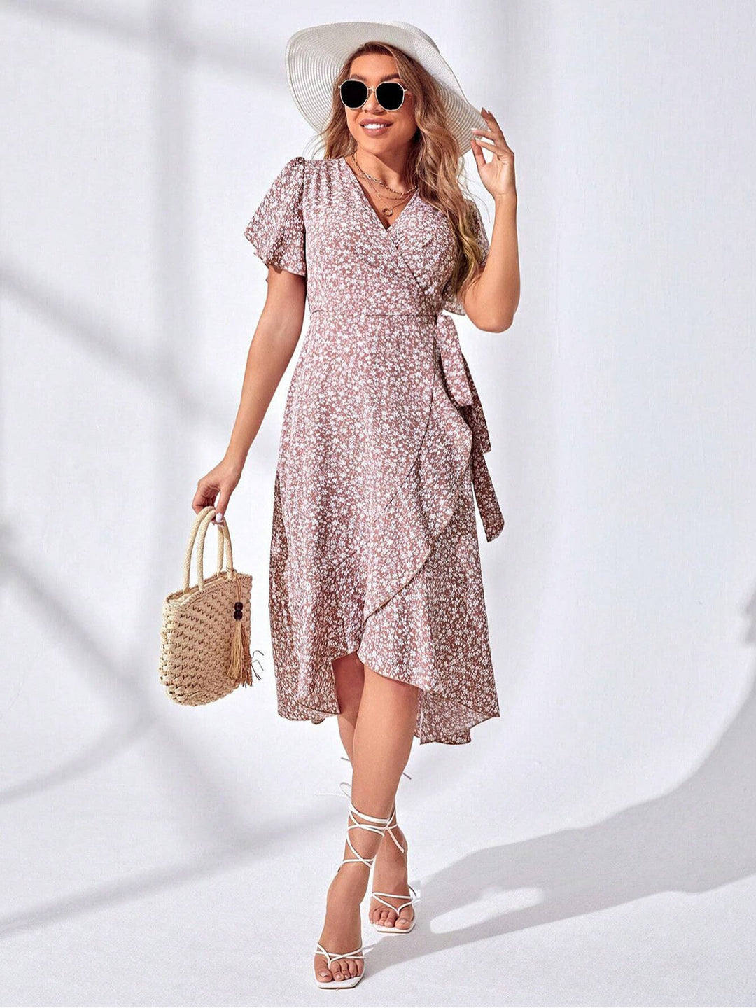 Light & Playful Summer Wrap Dress with Floral Pattern – Amira-S-State of Style