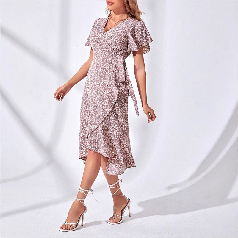 Light & Playful Summer Wrap Dress with Floral Pattern – Amira-S-State of Style