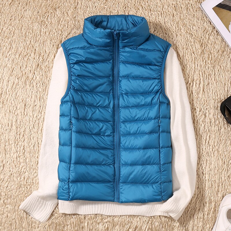 Light quilted vest with a feminine fit – Juliette-Blue-S-State of Style